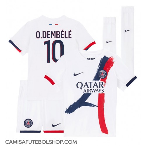 Camisa de time de futebol Paris Saint-Germain Ousmane Dembele #10 Replicas 2º Equipamento Infantil 2024-25 Manga Curta (+ Calças curtas)